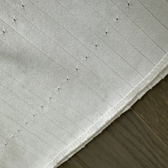 SANDRO Alecia Knit Denim Trim Midi Dress White Button Detail - FR 42 / US 10 - Picture 6 of 12